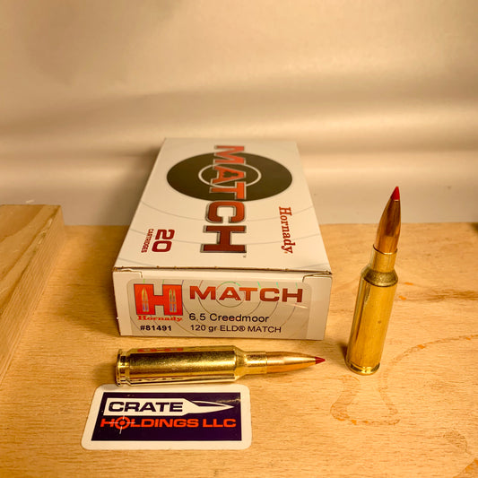 20 Round Box Hornady 6.5 Creedmoor Ammo 120gr ELD Match Bullet - 81491