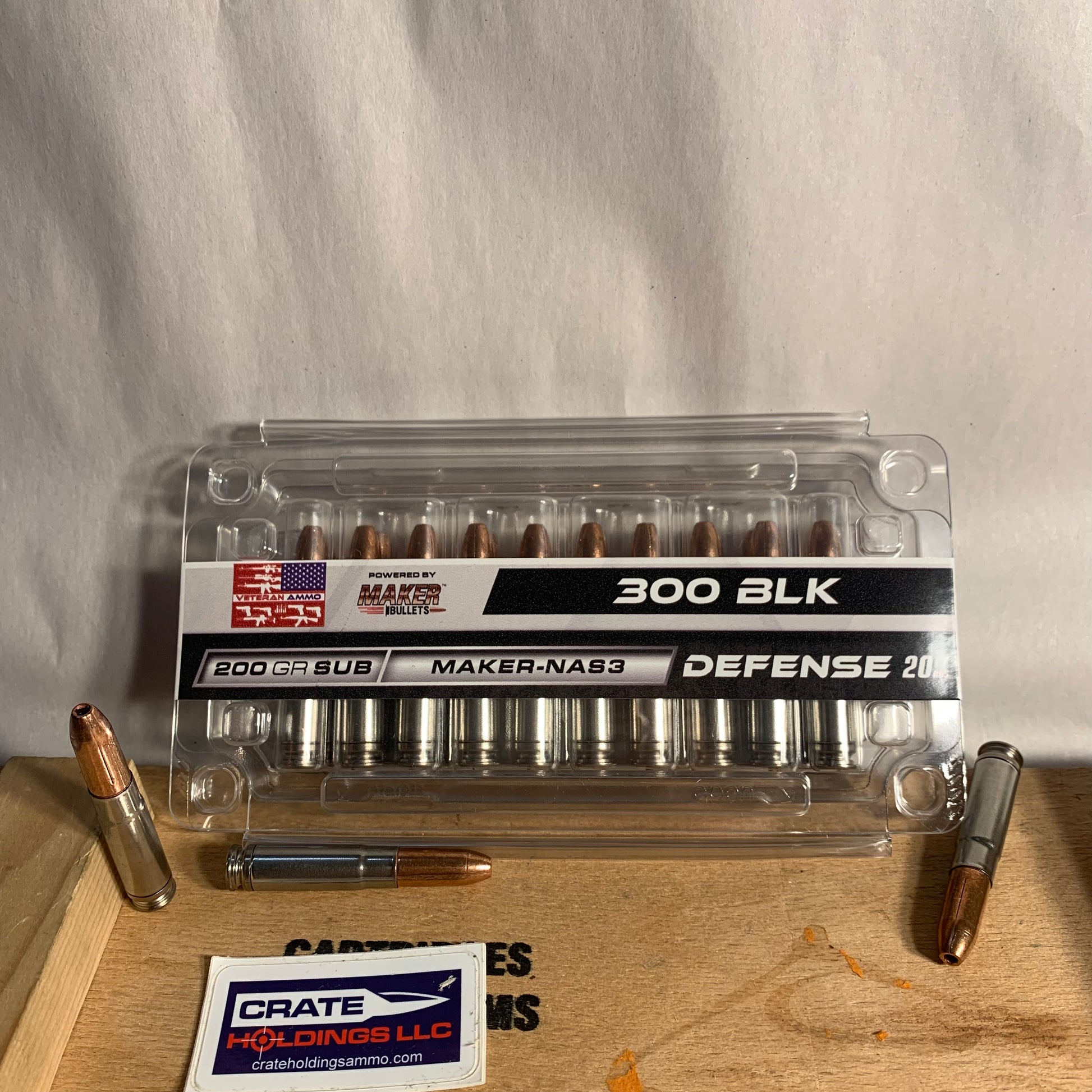 20 Round Box Veteran .300 AAC Blackout Subsonic Ammo 200gr MAKER SCHP NAS3 - Made in USA
