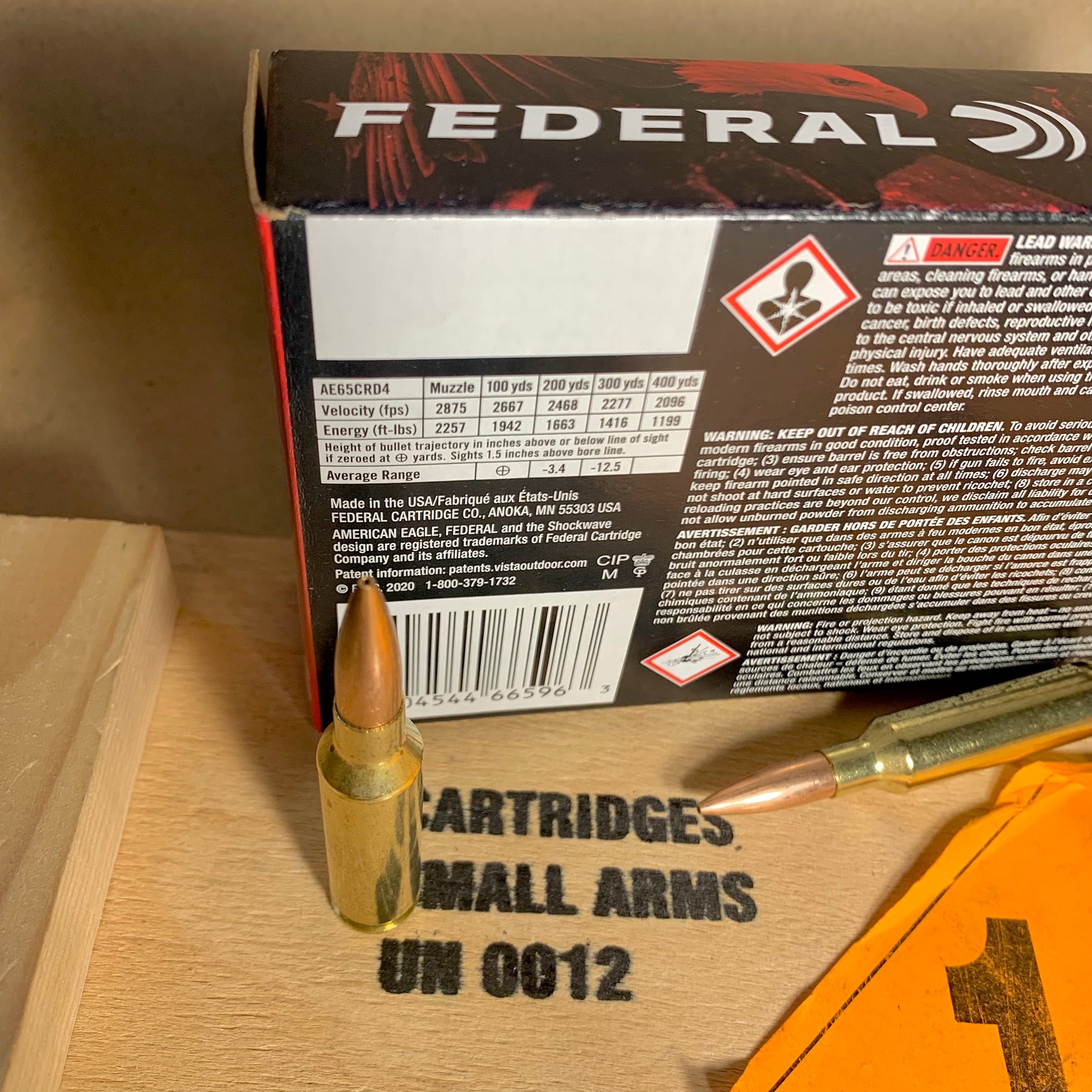20 Round Box Federal 6.5 Creedmoor Ammo 123gr OTM - AE65CRD4