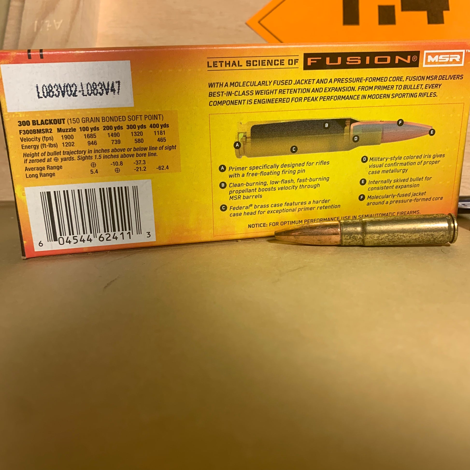 20 Rounds Federal Fusion MSR .300 AAC Blackout Ammo 150gr BSP - F300BMSR2