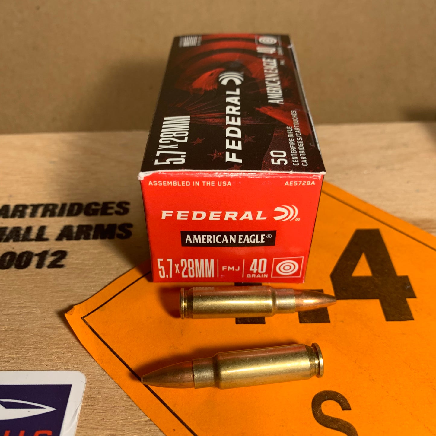50 Round Box Federal American Eagle 5.7x28 Ammo 40gr FMJ - AE5728A
