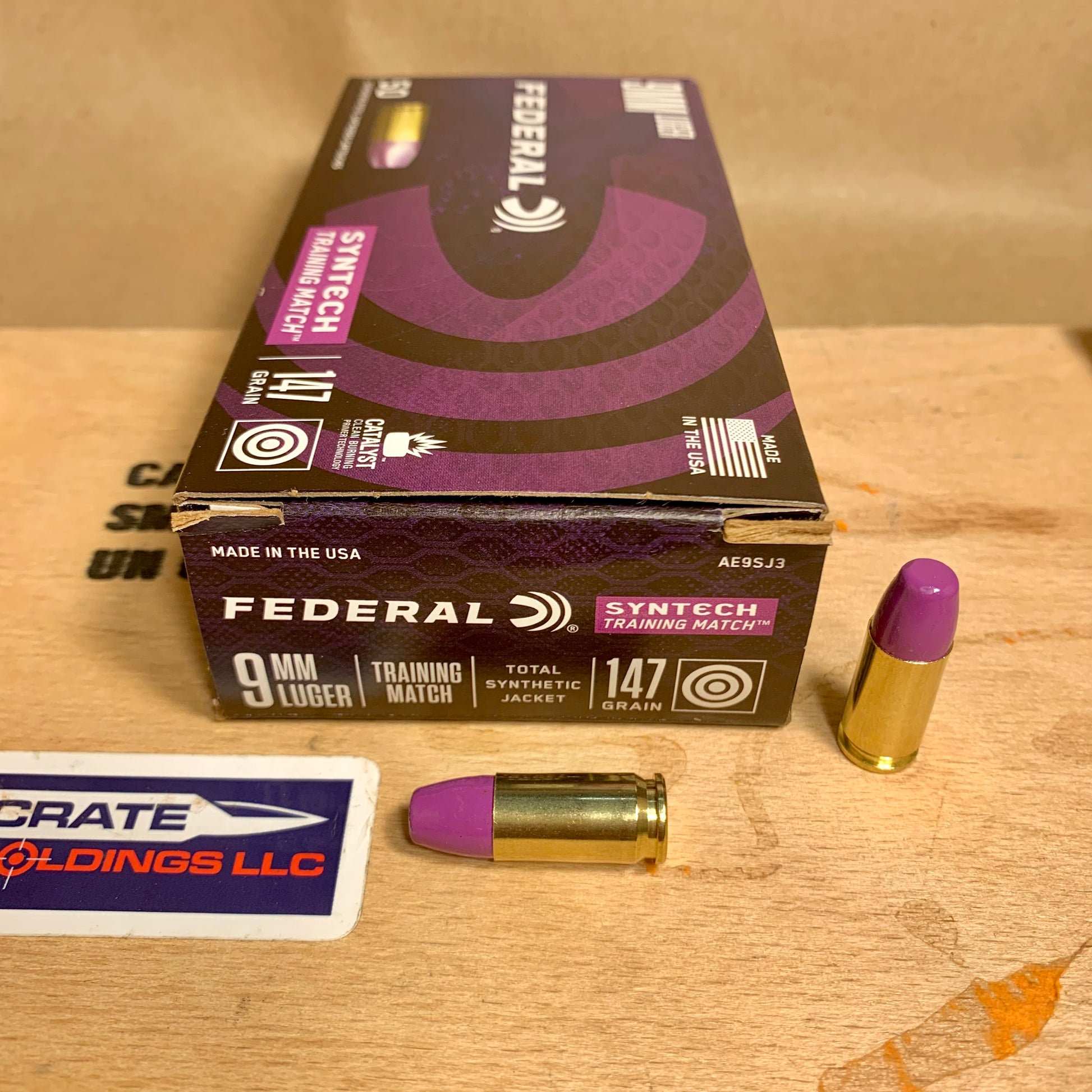 50 Round Box Federal Syntech 9mm Luger Ammo 147gr Total Synthetic Jacket Subsonic - AE9SJ3