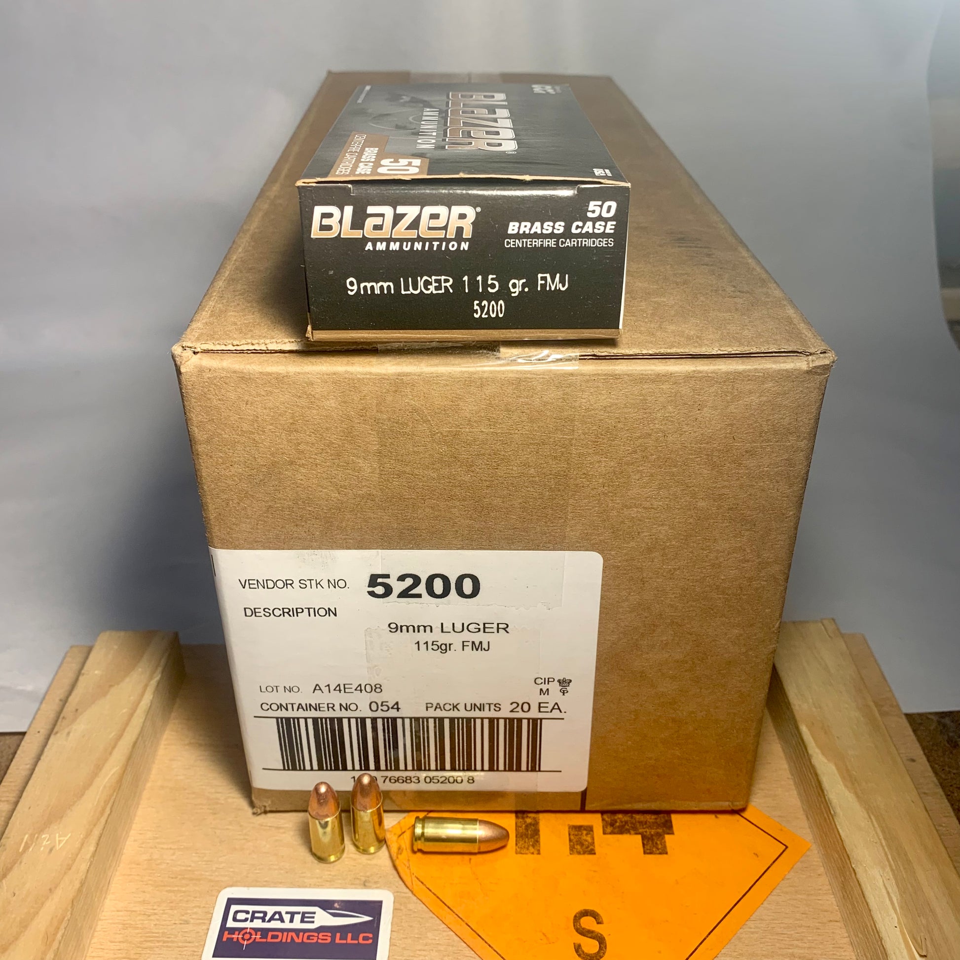Free Shipping 1000 Round Case Blazer Brass 9mm Luger Ammo 115gr FMJ - CCI 5200