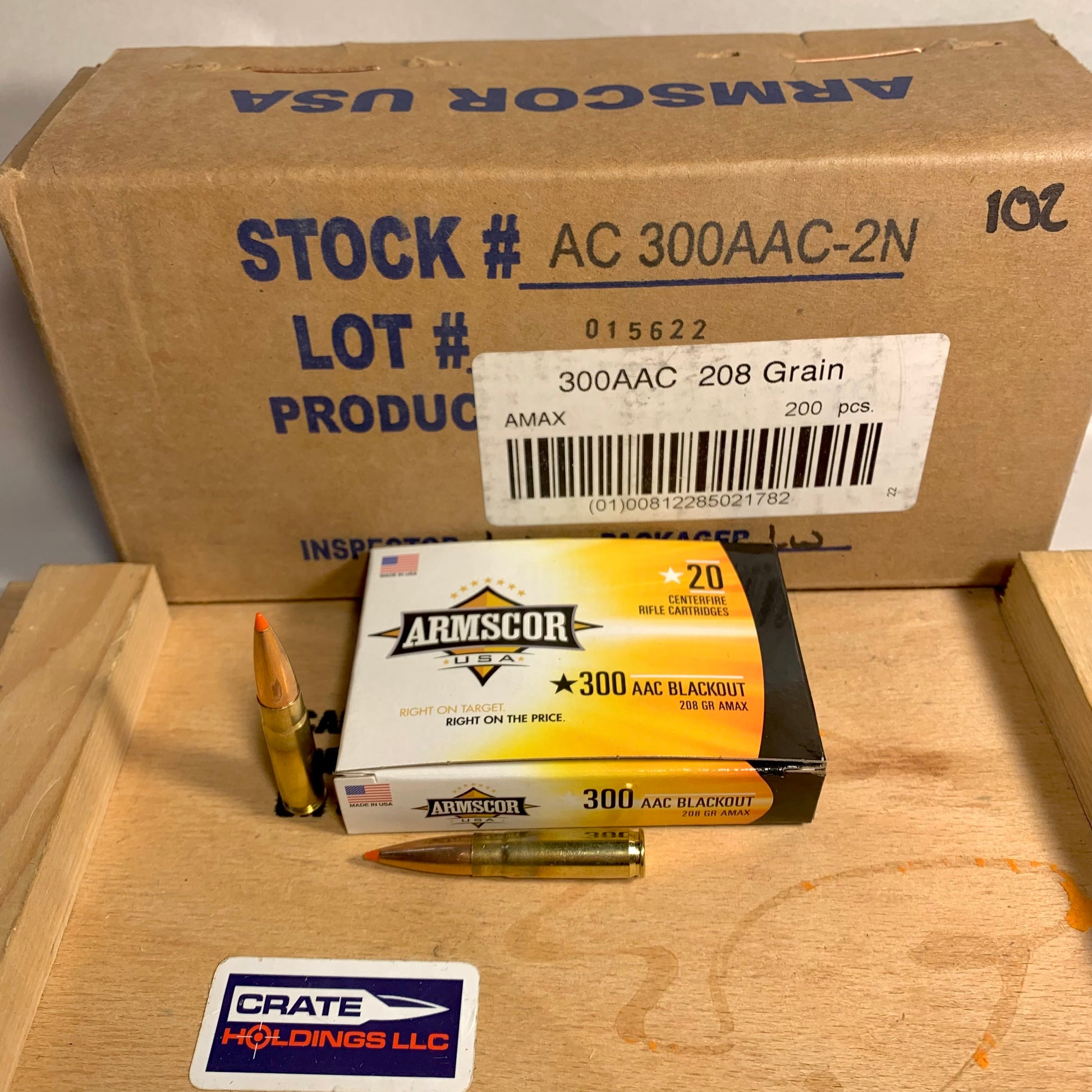 Free Shipping 200 Round Case of Armscor .300 AAC Blackout Ammo 208gr A-MAX - Subsonic